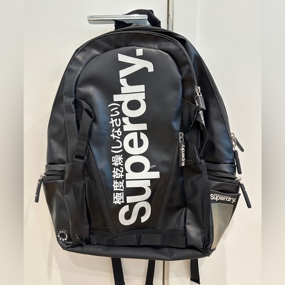 Superdry Bags Superdry Tarp Backpack Black White Waterproof Poshmark